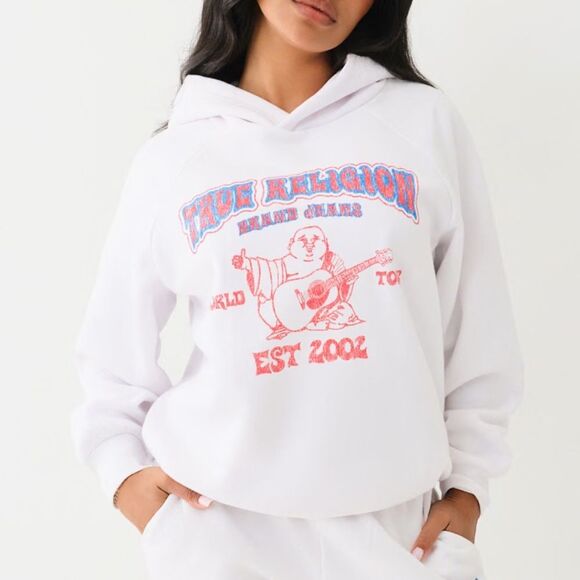 TRUE RELIGION - HERITAGE LOGO BOYFRIEND HOODIE - Picture 1 of 7